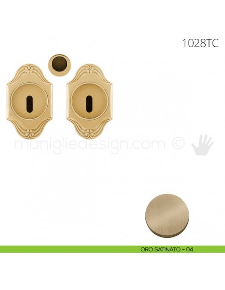Maniglia per porta scorrevole Clip Mandelli 1028T con chiave senza serratura oro satinato