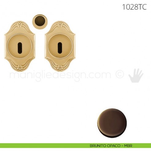 Maniglia per porta scorrevole Clip Mandelli 1028T con chiave senza serratura brunito opaco