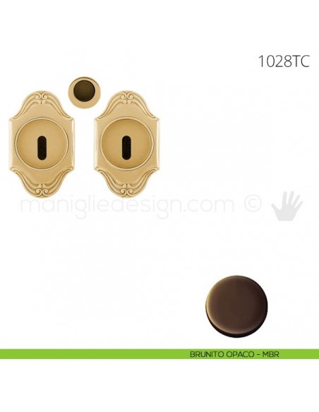 Maniglia per porta scorrevole Clip Mandelli 1028T con chiave senza serratura brunito opaco