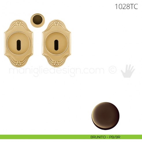Maniglia per porta scorrevole Clip Mandelli 1028T con chiave senza serratura brunito