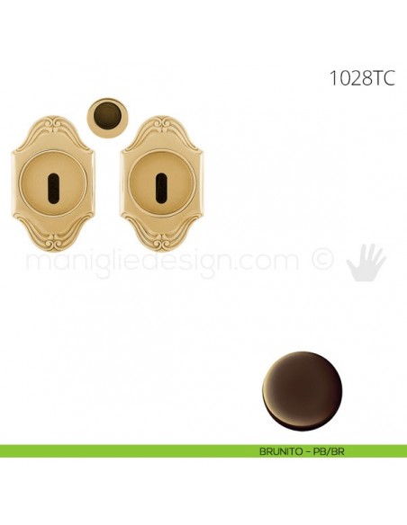 Maniglia per porta scorrevole Clip Mandelli 1028T con chiave senza serratura brunito
