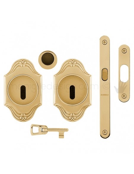 Maniglia per porta scorrevole Clip Mandelli 1028T con chiave e serratura