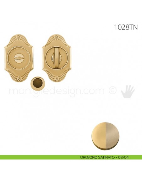 Maniglia per porta scorrevole Clip Mandelli 1028T con nottolino senza serratura oro-oro satinato
