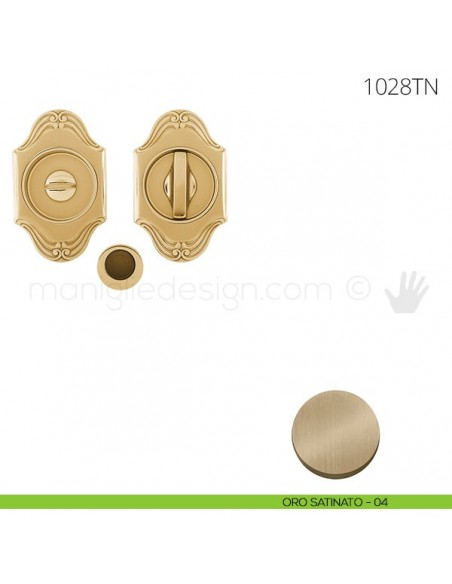 Maniglia per porta scorrevole Clip Mandelli 1028T con nottolino senza serratura oro satinato