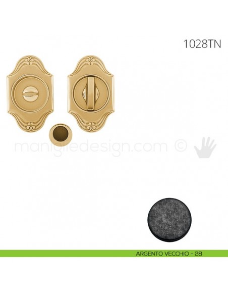 Maniglia per porta scorrevole Clip Mandelli 1028T con nottolino senza serratura argento vecchio