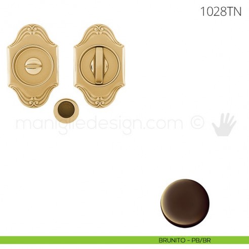 Maniglia per porta scorrevole Clip Mandelli 1028T con nottolino senza serratura brunito