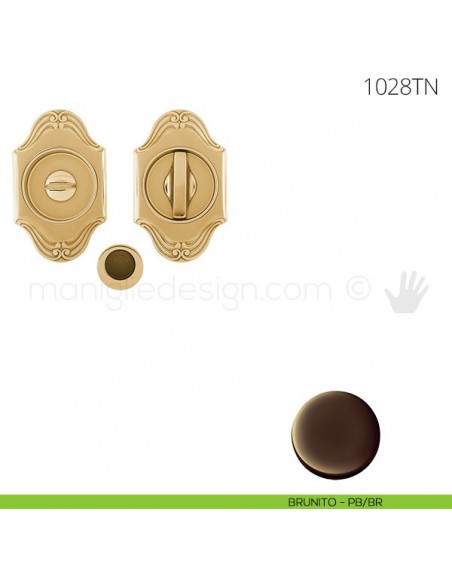 Maniglia per porta scorrevole Clip Mandelli 1028T con nottolino senza serratura brunito