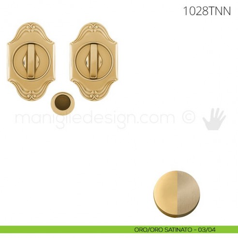 Maniglia per porta scorrevole Clip Mandelli 1028T con nottolino interno ed esterno senza serratura oro-oro satinato