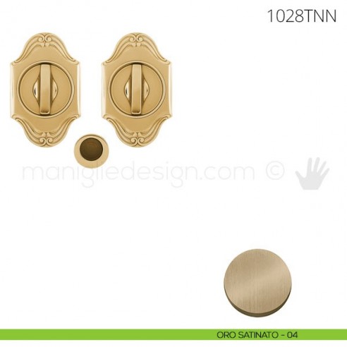 Maniglia per porta scorrevole Clip Mandelli 1028T con nottolino interno ed esterno senza serratura oro satinato
