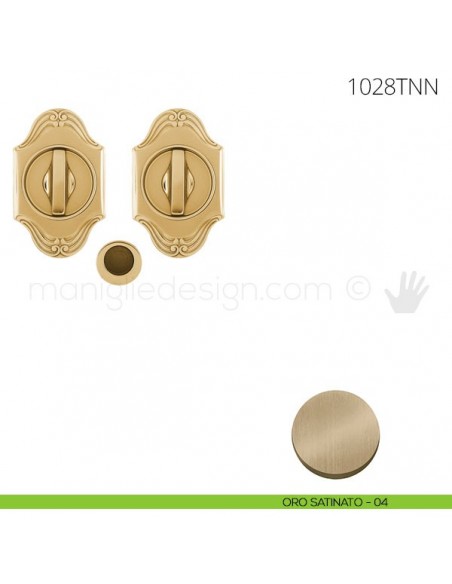 Maniglia per porta scorrevole Clip Mandelli 1028T con nottolino interno ed esterno senza serratura oro satinato