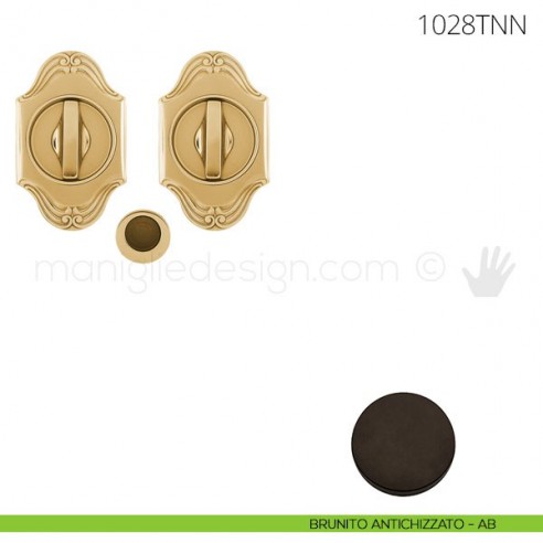 Maniglia per porta scorrevole Clip Mandelli 1028T con nottolino interno ed esterno senza serratura brunito antichizzato