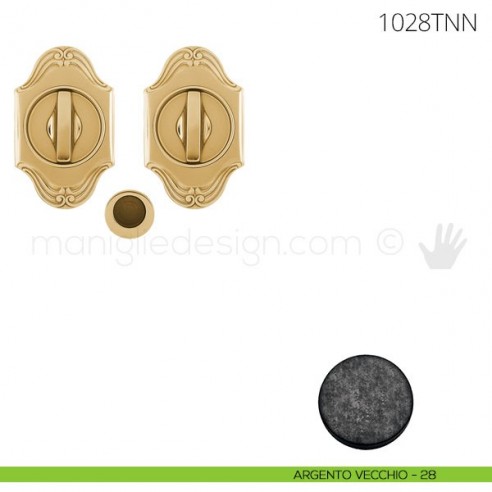 Maniglia per porta scorrevole Clip Mandelli 1028T con nottolino interno ed esterno senza serratura argento vecchio