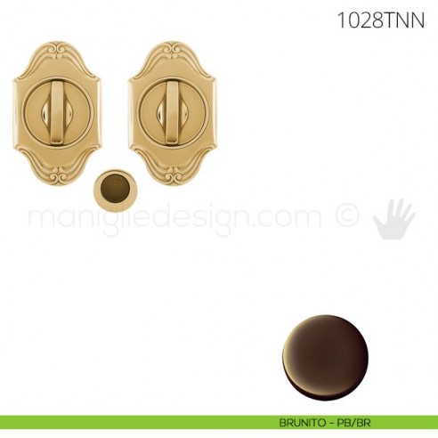 Maniglia per porta scorrevole Clip Mandelli 1028T con nottolino interno ed esterno senza serratura brunito