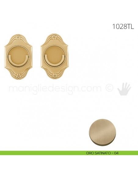Maniglia per porta a libro Clip Mandelli 1028T con doppio anello folle oro satinato