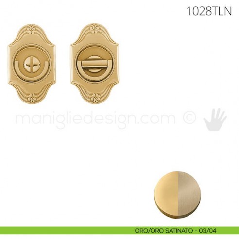 Maniglia per porta a libro Clip Mandelli 1028T con doppio anello senza serratura oro-oro satinato