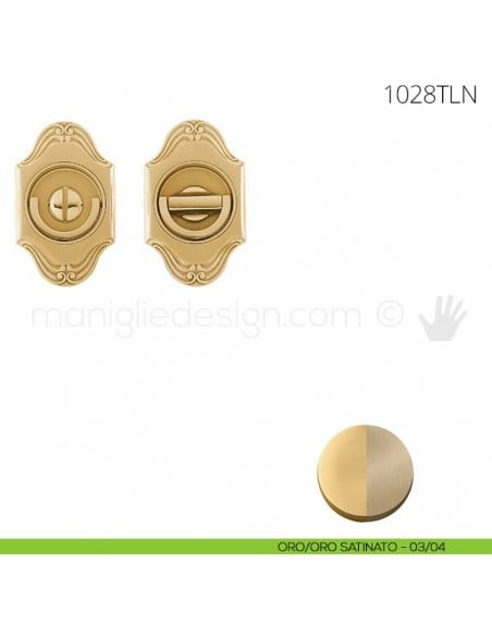 Maniglia per porta a libro Clip Mandelli 1028T con doppio anello senza serratura oro-oro satinato