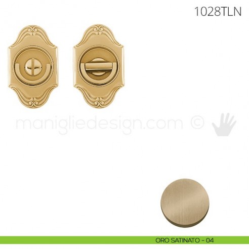 Maniglia per porta a libro Clip Mandelli 1028T con doppio anello senza serratura oro satinato