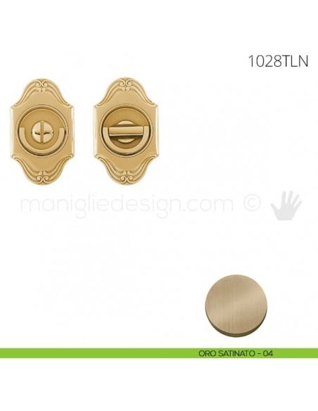 Maniglia per porta a libro Clip Mandelli 1028T con doppio anello senza serratura oro satinato