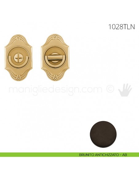 Maniglia per porta a libro Clip Mandelli 1028T con doppio anello senza serratura brunito antichizzato