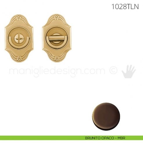 Maniglia per porta a libro Clip Mandelli 1028T con doppio anello senza serratura brunito opaco