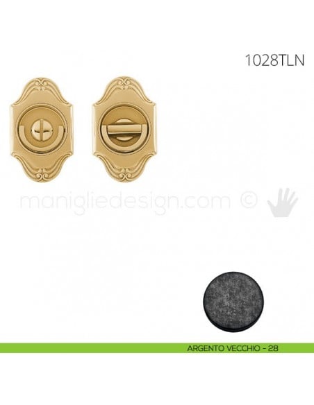 Maniglia per porta a libro Clip Mandelli 1028T con doppio anello senza serratura argento vecchio