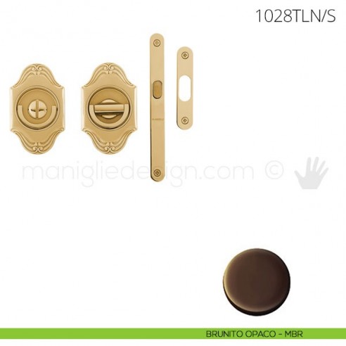 Maniglia per porta a libro Clip Mandelli 1028T con doppio anello con serratura brunito opaco