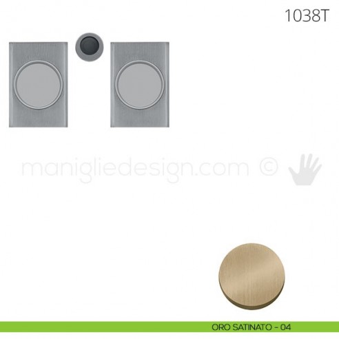 Maniglia per porta scorrevole Clip Mandelli 1038T senza serratura oro satinato