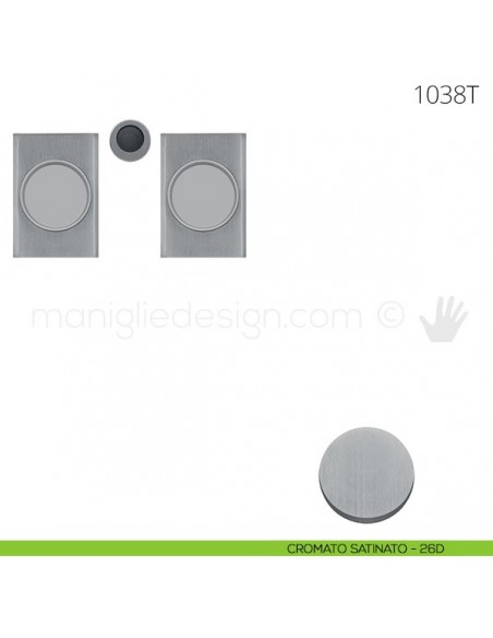 Maniglia per porta scorrevole Clip Mandelli 1038T senza serratura cromato satinato