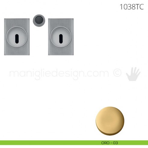 Maniglia per porta scorrevole Clip Mandelli 1038T con chiave senza serratura oro