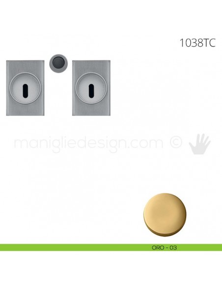 Maniglia per porta scorrevole Clip Mandelli 1038T con chiave senza serratura oro