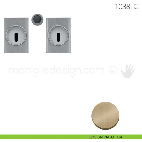 Maniglia per porta scorrevole Clip Mandelli 1038T con chiave senza serratura oro satinato
