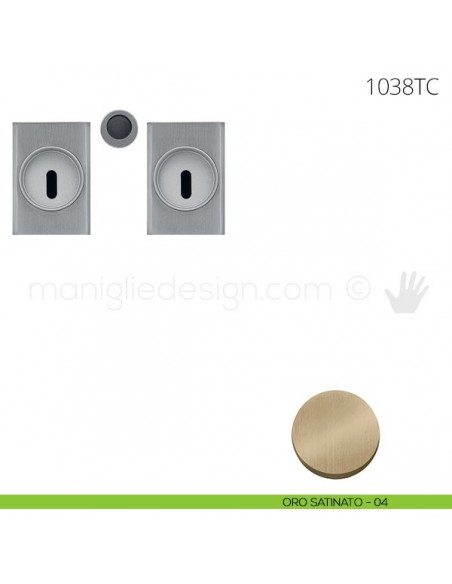 Maniglia per porta scorrevole Clip Mandelli 1038T con chiave senza serratura oro satinato