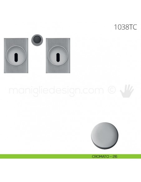 Maniglia per porta scorrevole Clip Mandelli 1038T con chiave senza serratura cromato