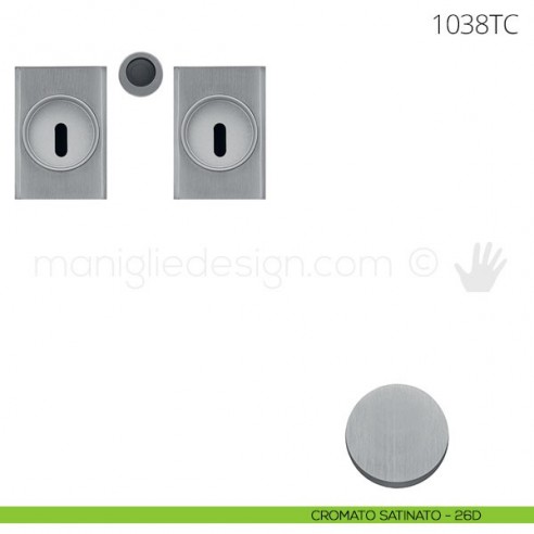 Maniglia per porta scorrevole Clip Mandelli 1038T con chiave senza serratura cromato satinato
