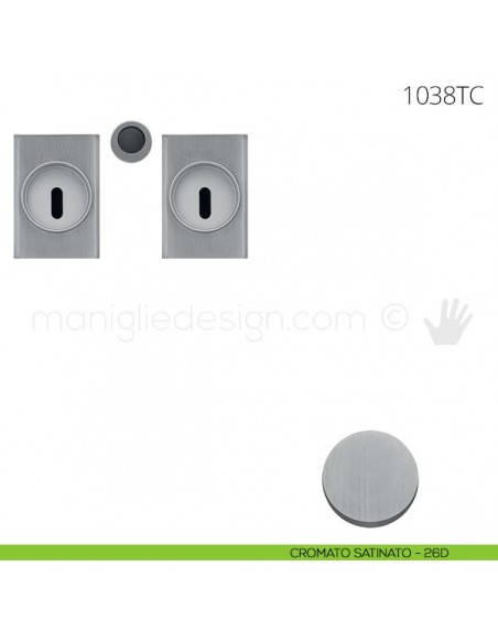 Maniglia per porta scorrevole Clip Mandelli 1038T con chiave senza serratura cromato satinato