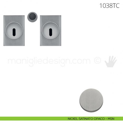 Maniglia per porta scorrevole Clip Mandelli 1038T con chiave senza serratura nickel satinato opaco