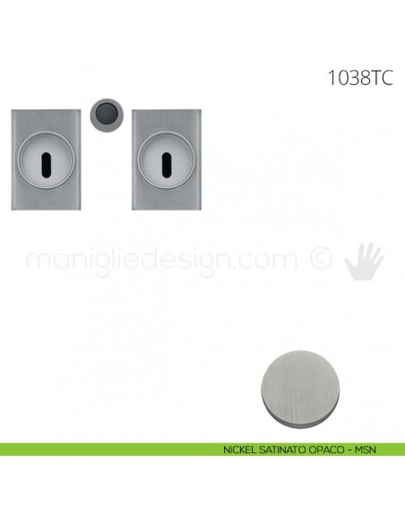 Maniglia per porta scorrevole Clip Mandelli 1038T con chiave senza serratura nickel satinato opaco
