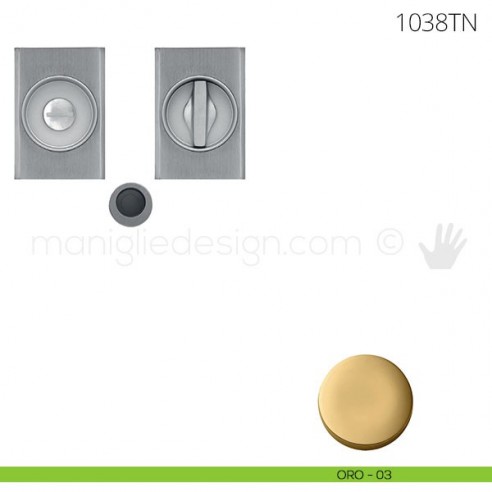 Maniglia per porta scorrevole Clip Mandelli 1038T con nottolino senza serratura oro