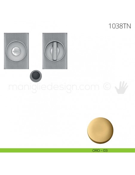 Maniglia per porta scorrevole Clip Mandelli 1038T con nottolino senza serratura oro