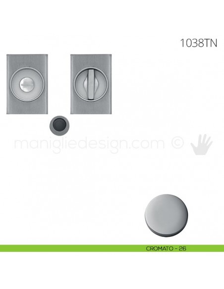 Maniglia per porta scorrevole Clip Mandelli 1038T con nottolino senza serratura cromato