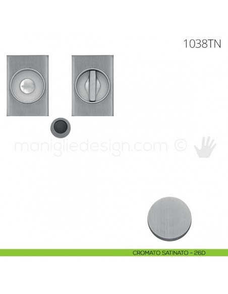 Maniglia per porta scorrevole Clip Mandelli 1038T con nottolino senza serratura cromato satinato