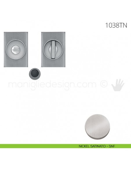 Maniglia per porta scorrevole Clip Mandelli 1038T con nottolino senza serratura nickel satinato