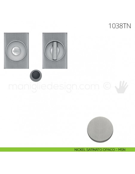 Maniglia per porta scorrevole Clip Mandelli 1038T con nottolino senza serratura nickel satinato opaco