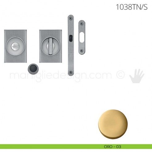 Maniglia per porta scorrevole Clip Mandelli 1038T nottolino e serratura oro