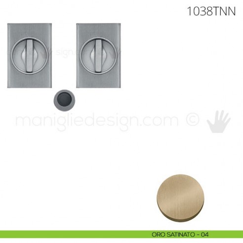 Maniglia per porta scorrevole Clip Mandelli 1038T con nottolino interno ed esterno senza serratura oro satinato