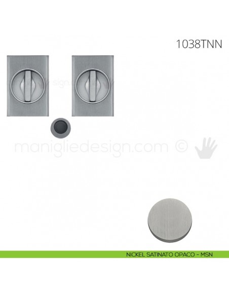 Maniglia per porta scorrevole Clip Mandelli 1038T con nottolino interno ed esterno senza serratura nickel satinato opaco