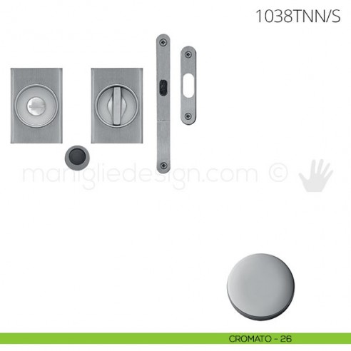 Maniglia per porta scorrevole Clip Mandelli 1038T con nottolino interno ed esterno con serratura cromato