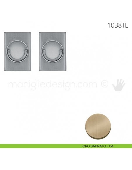 Maniglia per porta a libro Clip Mandelli 1038T con doppio anello folle oro satinato