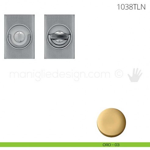 Maniglia per porta a libro Clip Mandelli 1038T con doppio anello senza serratura oro