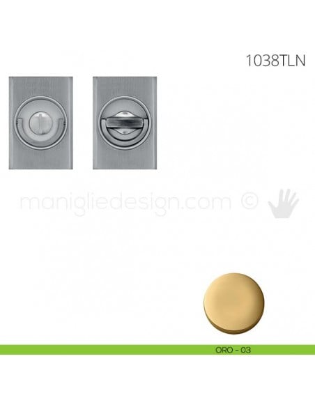 Maniglia per porta a libro Clip Mandelli 1038T con doppio anello senza serratura oro